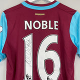 2015/16 WEST HAM NOBLE #16 *MATCH ISSUE + SIGNED* HOME SHIRT (S) UMBRO