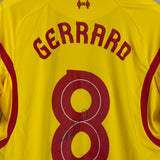 2014/15 LIVERPOOL GERRARD #8 *MATCH WORN + SIGNED* AWAY SHIRT (M) WARRIOR