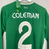 2020/21 IRELAND COLEMAN #2 *BNWT* L/S HOME SHIRT (S) UMBRO