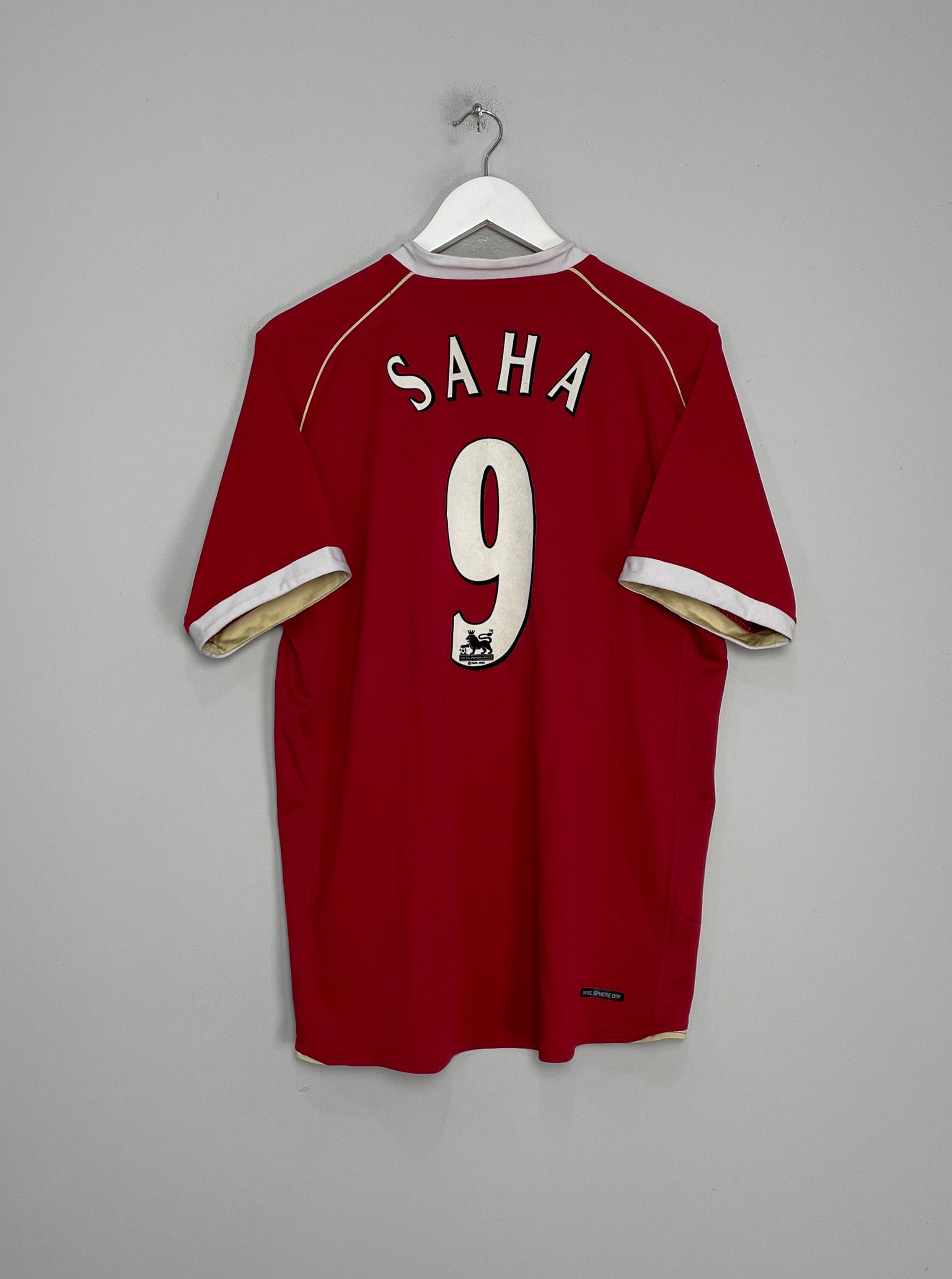 2006/07 MANCHESTER UNITED SAHA #9 HOME SHIRT (L) NIKE