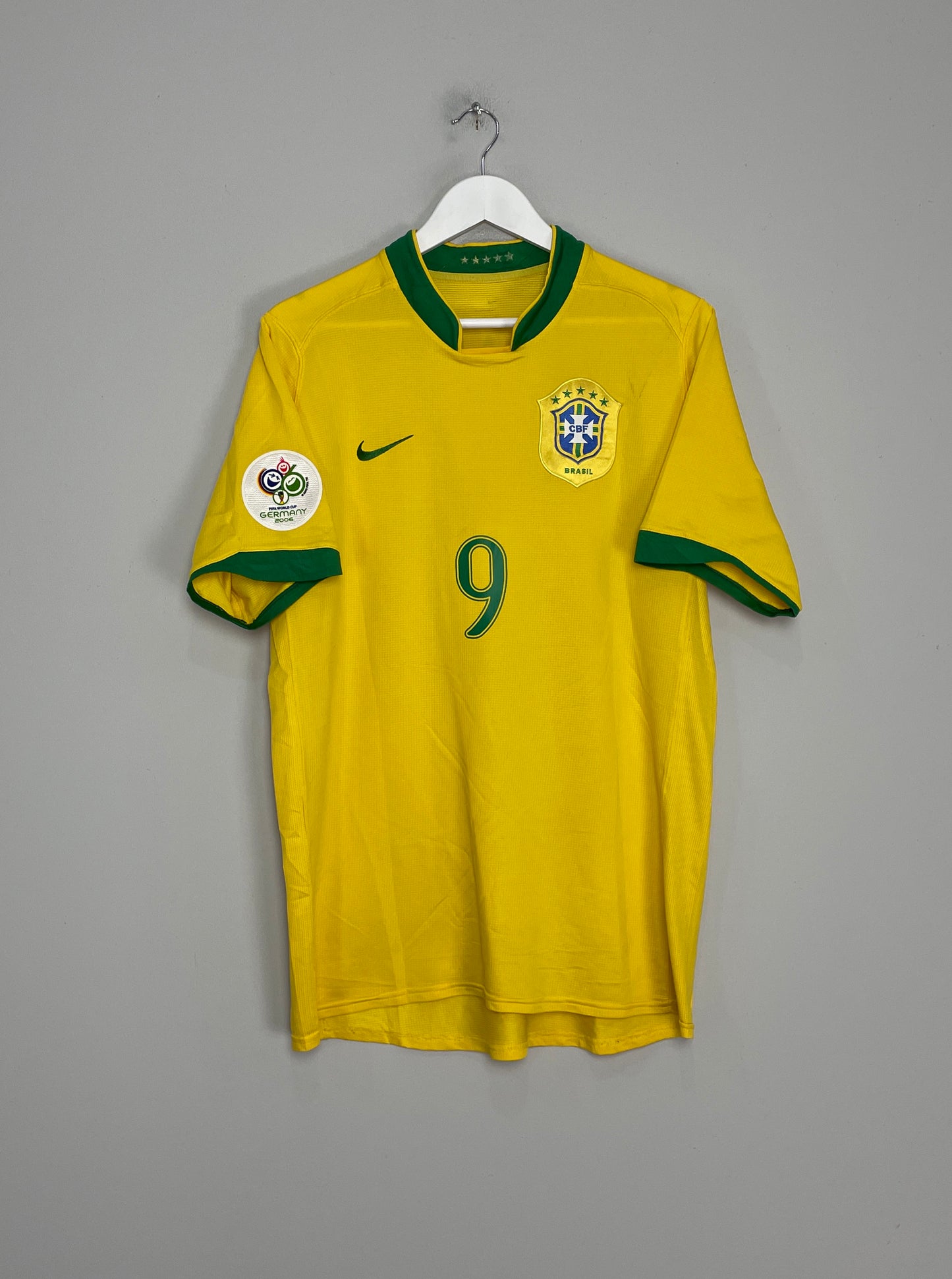 2006/08 BRAZIL RONALDO #9 HOME SHIRT (L) NIKE