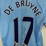 2015/16 MANCHESTER CITY DE BRUYNE #17 *MATCH ISSUE + SIGNED* HOME SHIRT (M) UMBRO