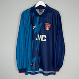 1995/96 ARSENAL BERGKAMP #10 L/S AWAY SHIRT (XL) NIKE