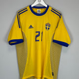 2002/03 SWEDEN IBRAHIMOVIC #21 HOME SHIRT (L) ADIDAS