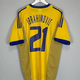 2002/03 SWEDEN IBRAHIMOVIC #21 HOME SHIRT (L) ADIDAS