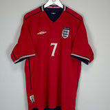 2002/04 ENGLAND BECKHAM #7 AWAY SHIRT (XXL) UMBRO