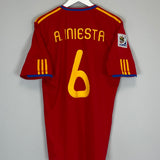 2009/10 SPAIN A.INIESTA #6 HOME SHIRT (L) ADIDAS