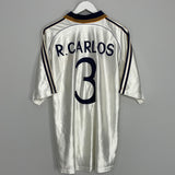 1998/00 REAL MADRID R. CARLOS #3 HOME SHIRT (XL) ADIDAS