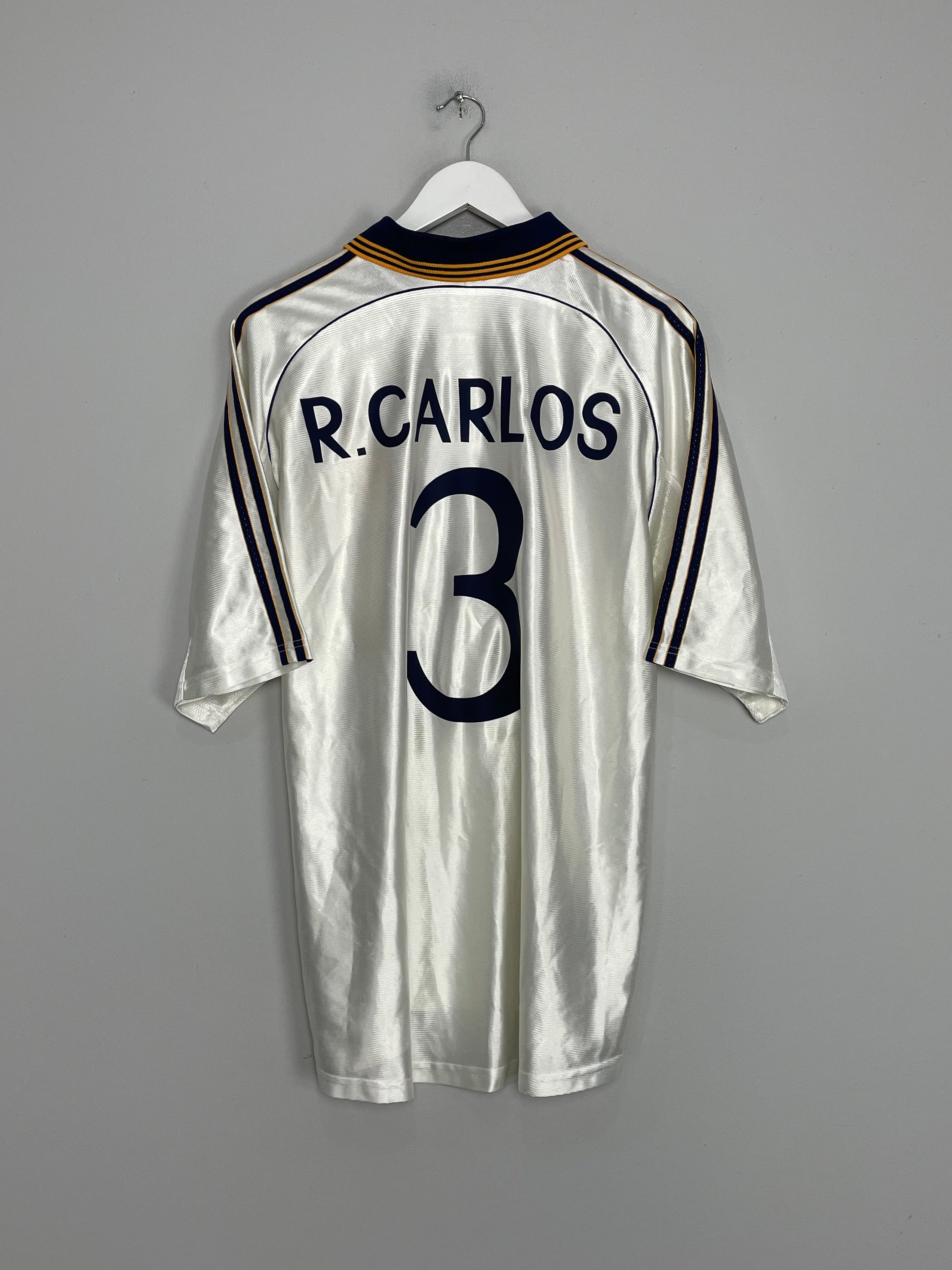 1998/00 REAL MADRID R. CARLOS #3 HOME SHIRT (XL) ADIDAS