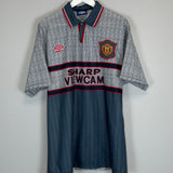 1995/96 MANCHESTER UNITED CANTONA #7 AWAY SHIRT (XL) UMBRO