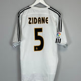 2003/04 REAL MADRID ZIDANE #5 HOME SHIRT (XL) ADIDAS