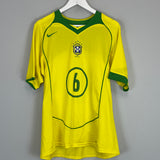 2004/06 BRAZIL R.CARLOS #6 HOME SHIRT (L) NIKE