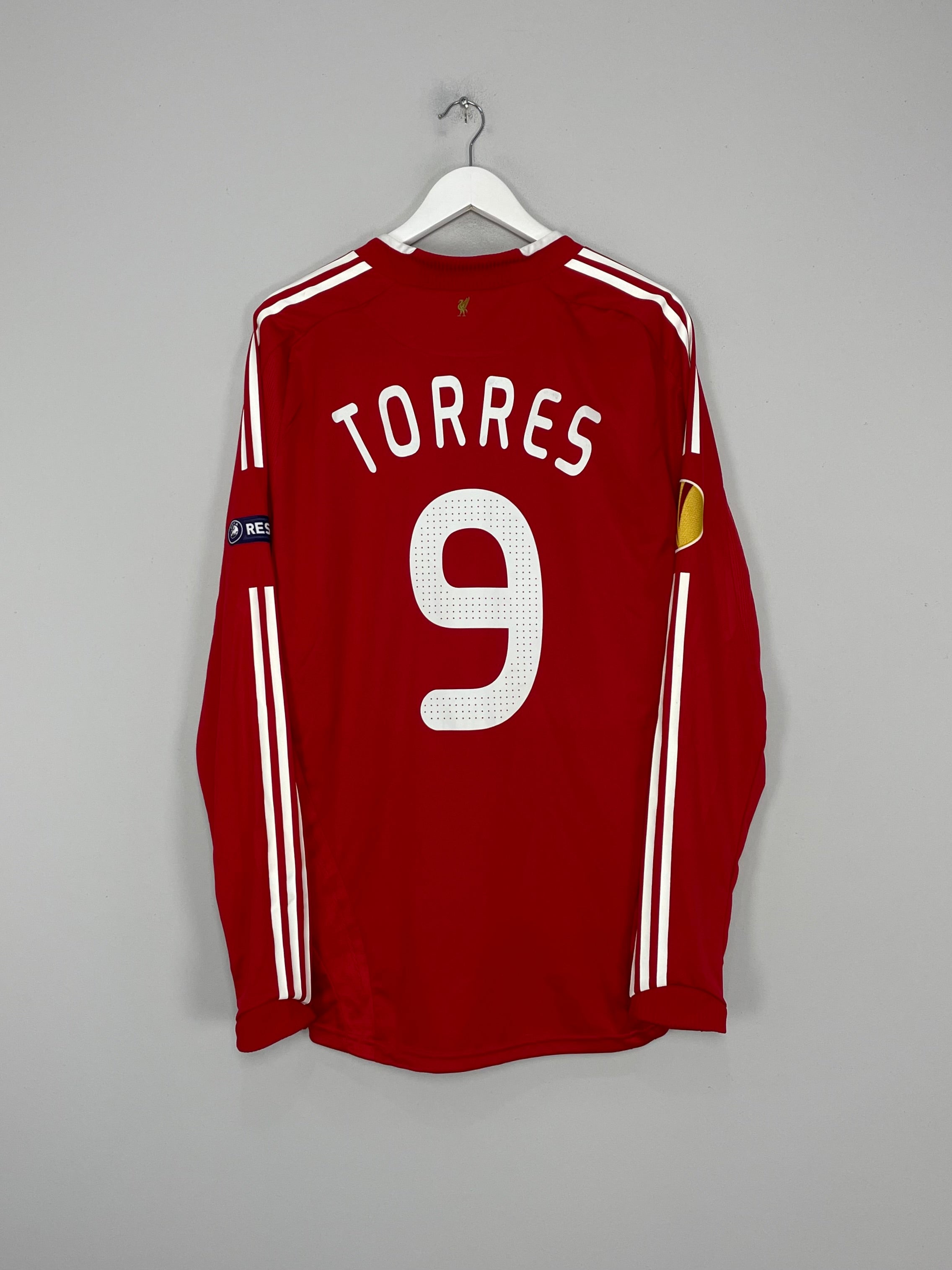 2008/10 LIVERPOOL TORRES #9 E/L L/S *MATCH ISSUE* HOME SHIRT (L) ADIDAS