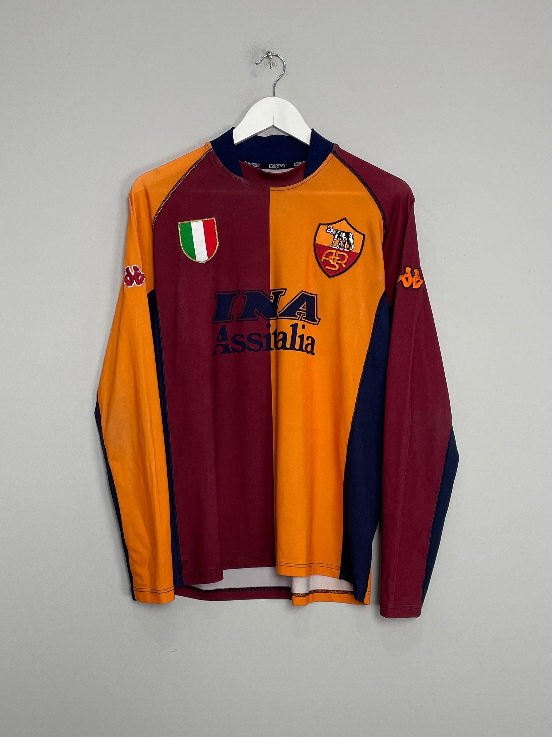 2001/02 ROMA L/S EUROPEAN HOME SHIRT (L) KAPPA