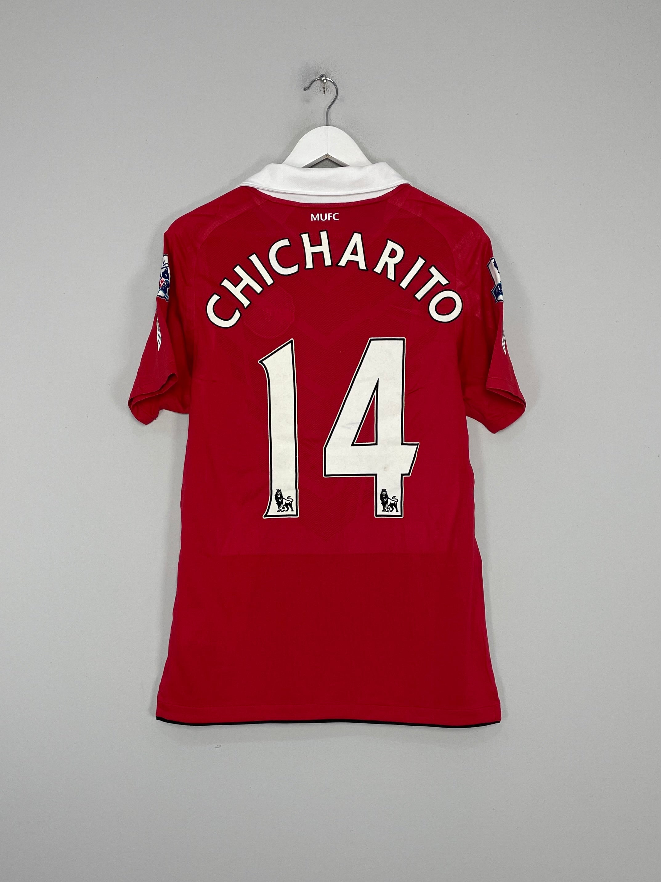 2010/11 MANCHESTER UNITED CHICHARITO #14 *MATCH ISSUE* HOME SHIRT (M) NIKE