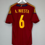 2011/12 SPAIN A.INIESTA #6 HOME SHIRT (XL) ADIDAS