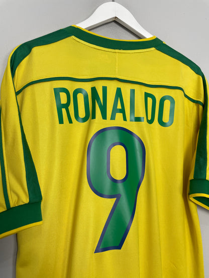 1998/00 BRAZIL RONALDO #9 HOME SHIRT (L) NIKE