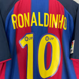 2003/04 BARCELONA RONALDINHO #10 HOME SHIRT (XL) NIKE