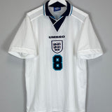 1995/97 ENGLAND GASCOIGNE #8 HOME SHIRT (L) UMBRO