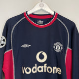 2000/01 MANCHESTER UNITED BECKHAM #7 C/L L/S THIRD SHIRT (M) UMBRO