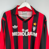 1990/91 AC MILAN L/S HOME SHIRT (L) ADIDAS