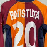 2001/02 ROMA BATISTUTA #20 L/S EUROPEAN SHIRT (XL) KAPPA