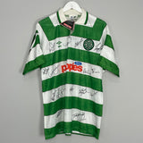 1991/92 CELTIC *SQUAD SIGNED* HOME SHIRT (L) UMBRO