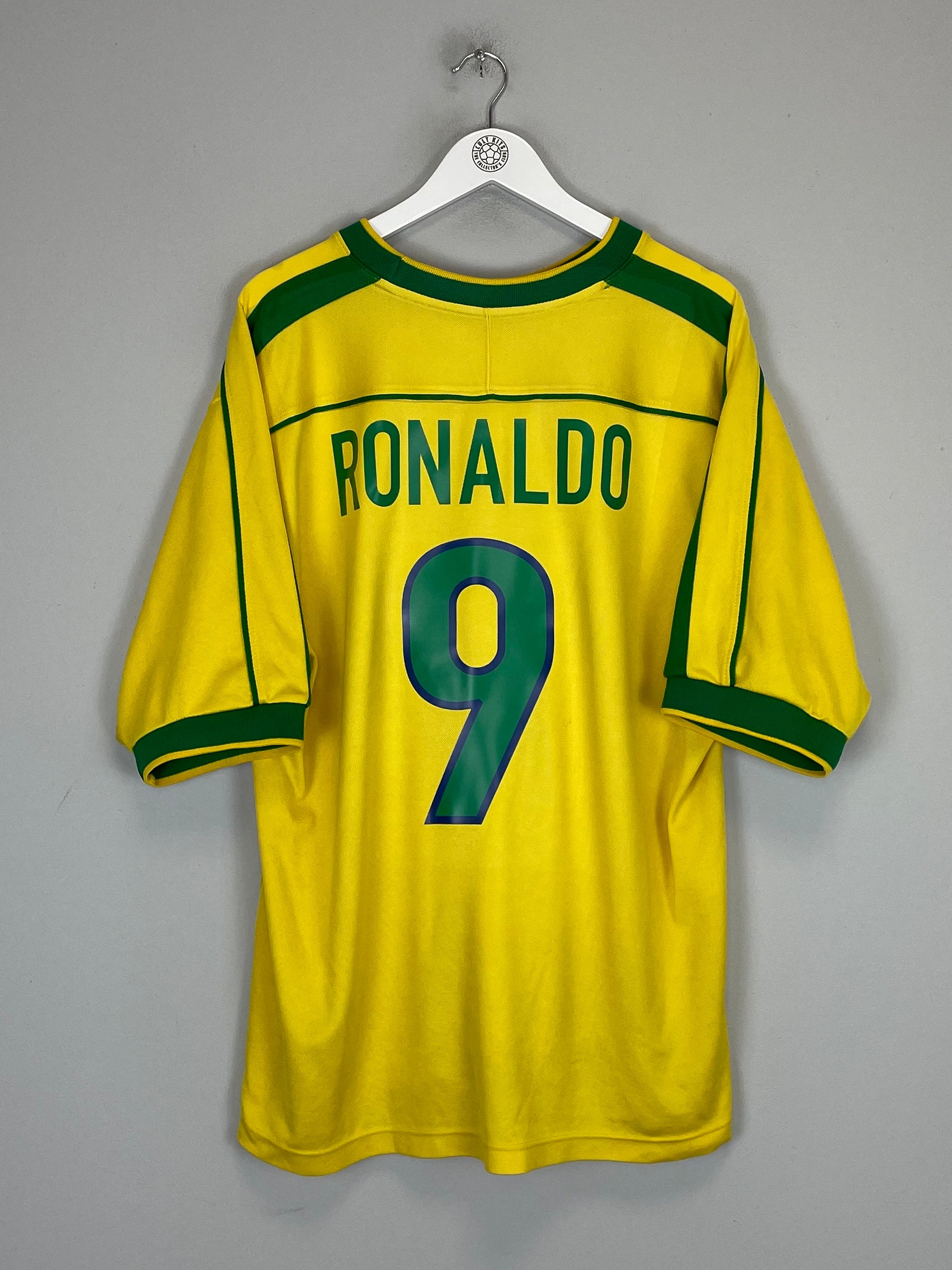 1998/00 BRAZIL RONALDO #9 HOME SHIRT (XL) NIKE