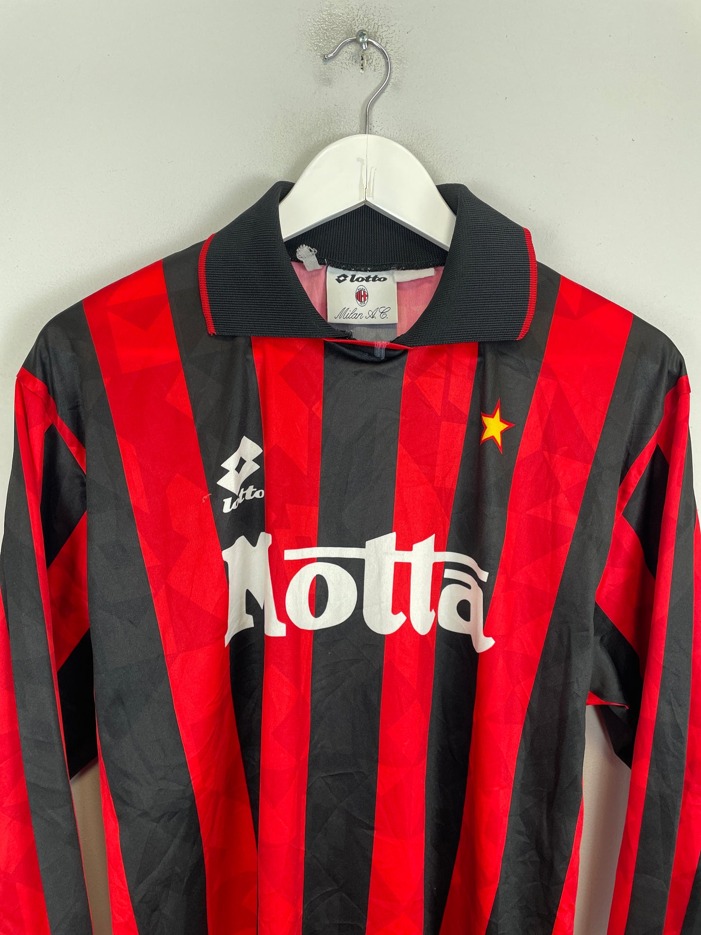 1994/95 AC MILAN L/S HOME SHIRT (M) LOTTO