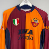 2001/02 ROMA BATISTUTA #20 L/S EUROPEAN SHIRT (XL) KAPPA