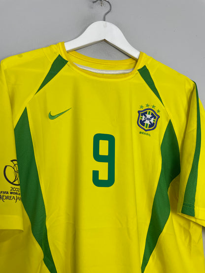 2002/04 BRAZIL RONALDO #9 HOME SHIRT (L) NIKE