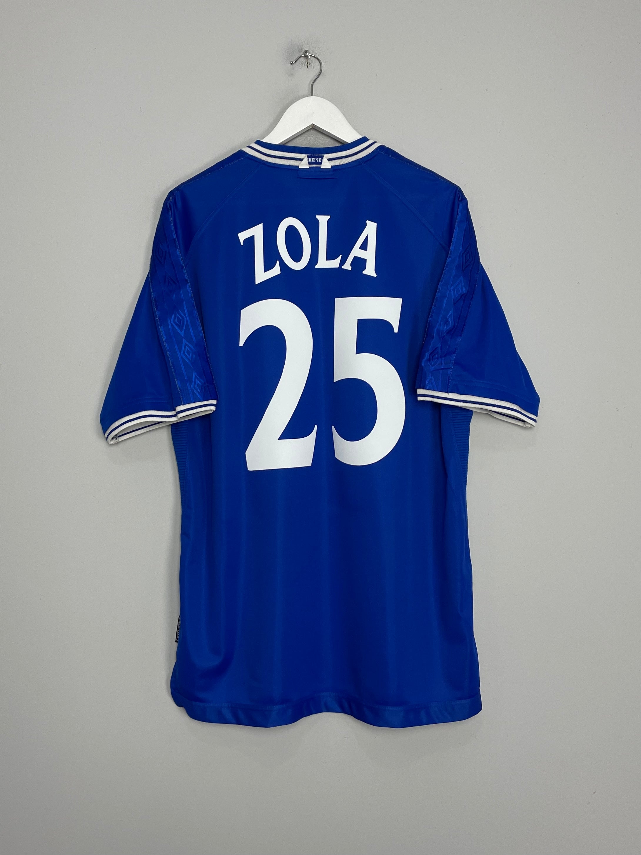 1999/01 CHELSEA ZOLA #25 HOME SHIRT (XL) UMBRO