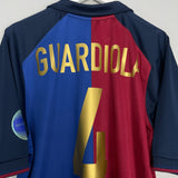 1999/00 BARCELONA GUARDIOLA #4 *CENTENARY* HOME SHIRT (L) NIKE