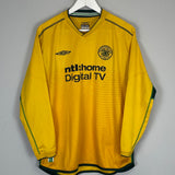 2002/03 CELTIC LARSSON #7 L/S AWAY SHIRT (L) UMBRO