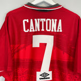 1994/96 MANCHESTER UNITED CANTONA #7 HOME SHIRT (XL) UMBRO