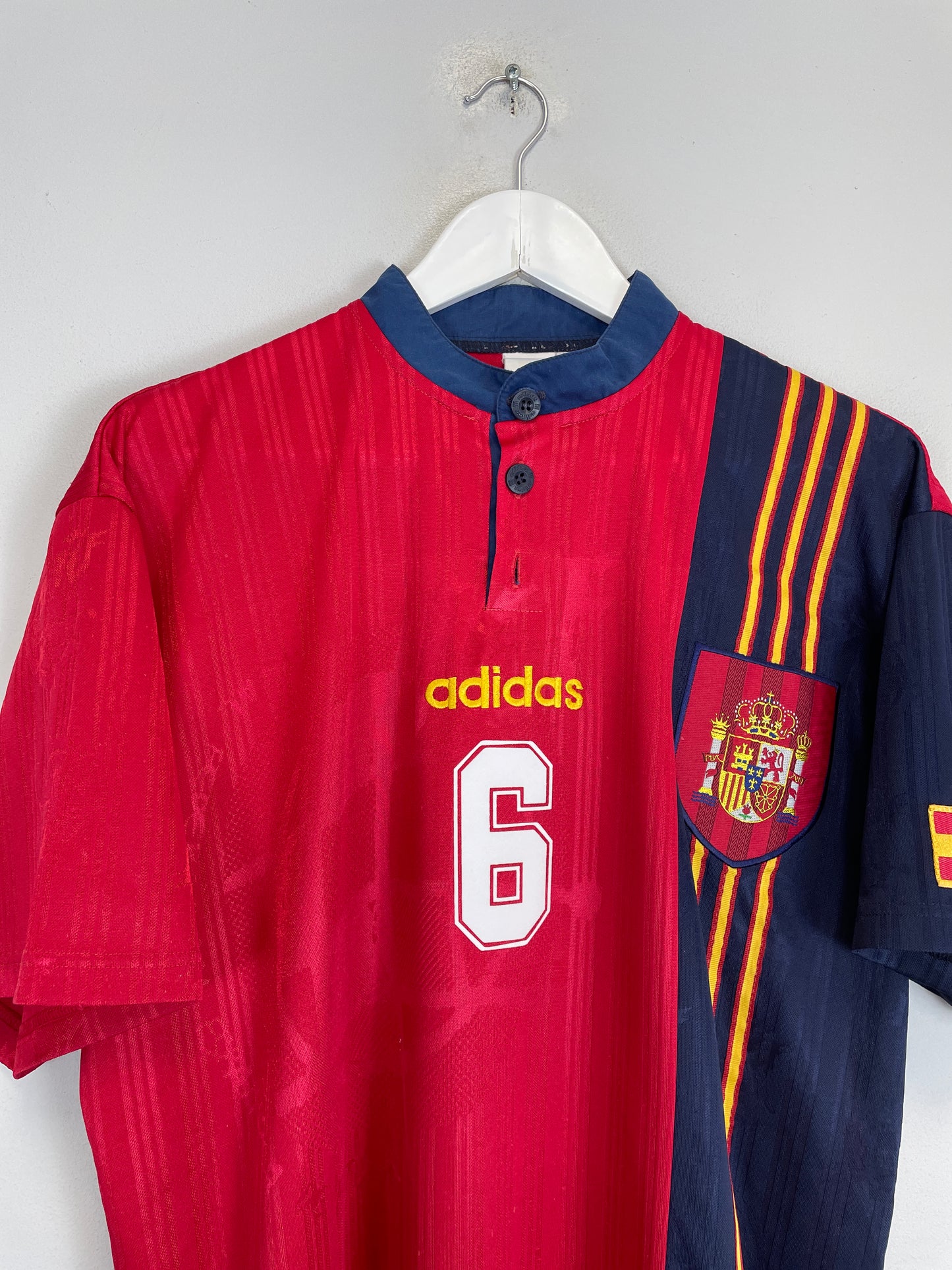 1996/98 SPAIN HIERRO #6 HOME SHIRT (L) ADIDAS