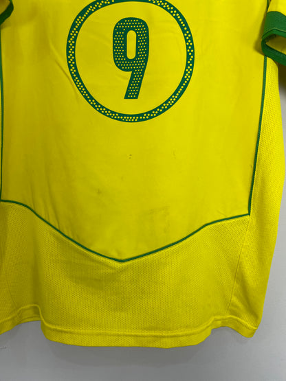 2004/06 BRAZIL RONALDO #9 HOME SHIRT (M) NIKE