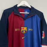 1999/00 BARCELONA GUARDIOLA #4 *CENTENARY* HOME SHIRT (L) NIKE