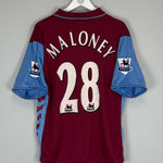 2006/07 ASTON VILLA MALONEY #28 HOME SHIRT (M) HUMMEL