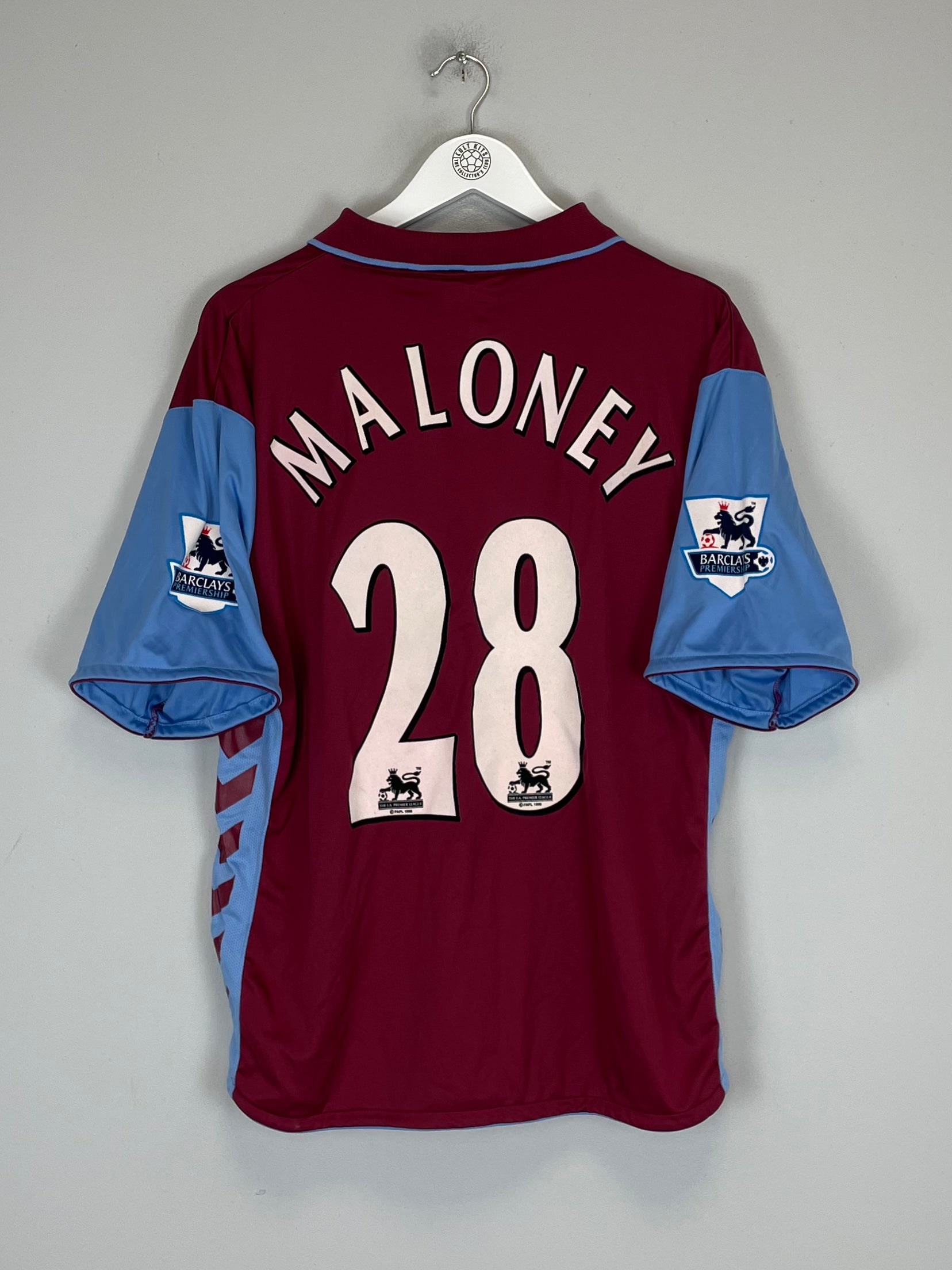 2006/07 ASTON VILLA MALONEY #28 HOME SHIRT (M) HUMMEL