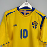 2004/05 SWEDEN IBRAHIMOVIC #10 HOME SHIRT (XL) UMBRO