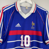 1998/00 FRANCE ZIDANE #10 HOME SHIRT (M) ADIDAS