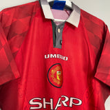 1996/97 MANCHESTER UNITED SOLSKJAER #20 HOME SHIRT (L) UMBRO