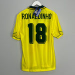 1994/96 BRAZIL RONALDINHO #18 *BNWT* HOME SHIRT (M) UMBRO