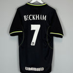 1998/99 MANCHESTER UNITED BECKHAM #7 AWAY SHIRT (M) UMBRO