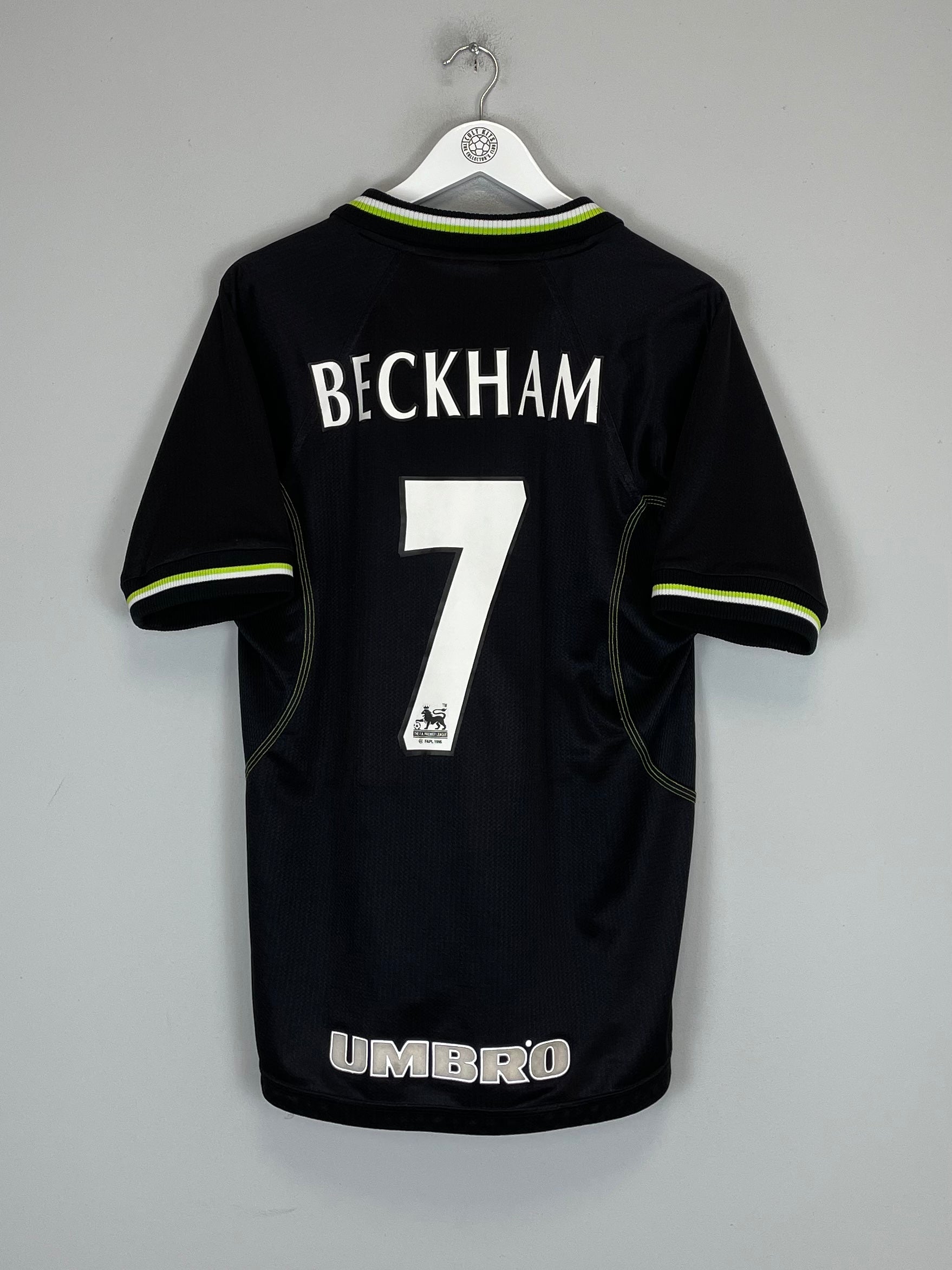 1998/99 MANCHESTER UNITED BECKHAM #7 AWAY SHIRT (M) UMBRO