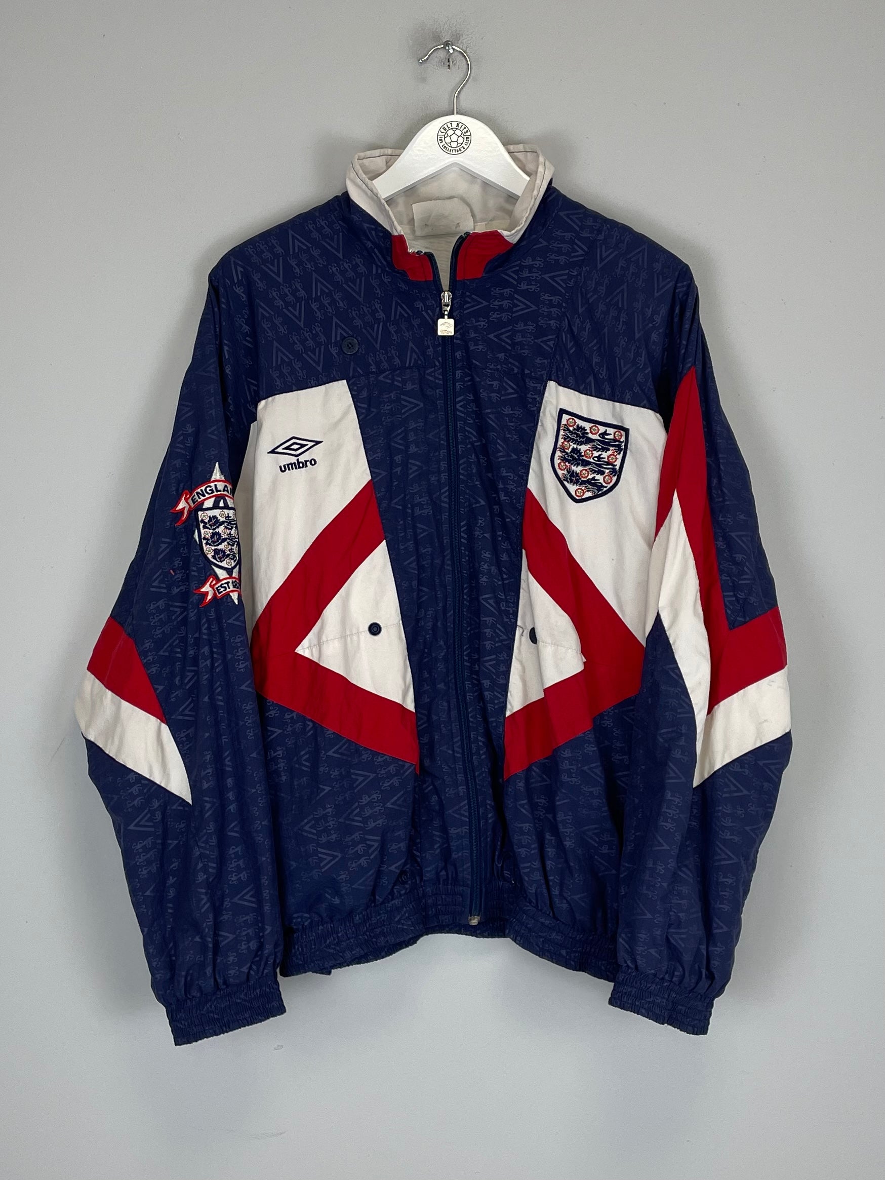 1990/92 ENGLAND TRACK JACKET (M) UMBRO