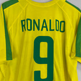 2002/04 BRAZIL RONALDO #9 HOME SHIRT (M) NIKE