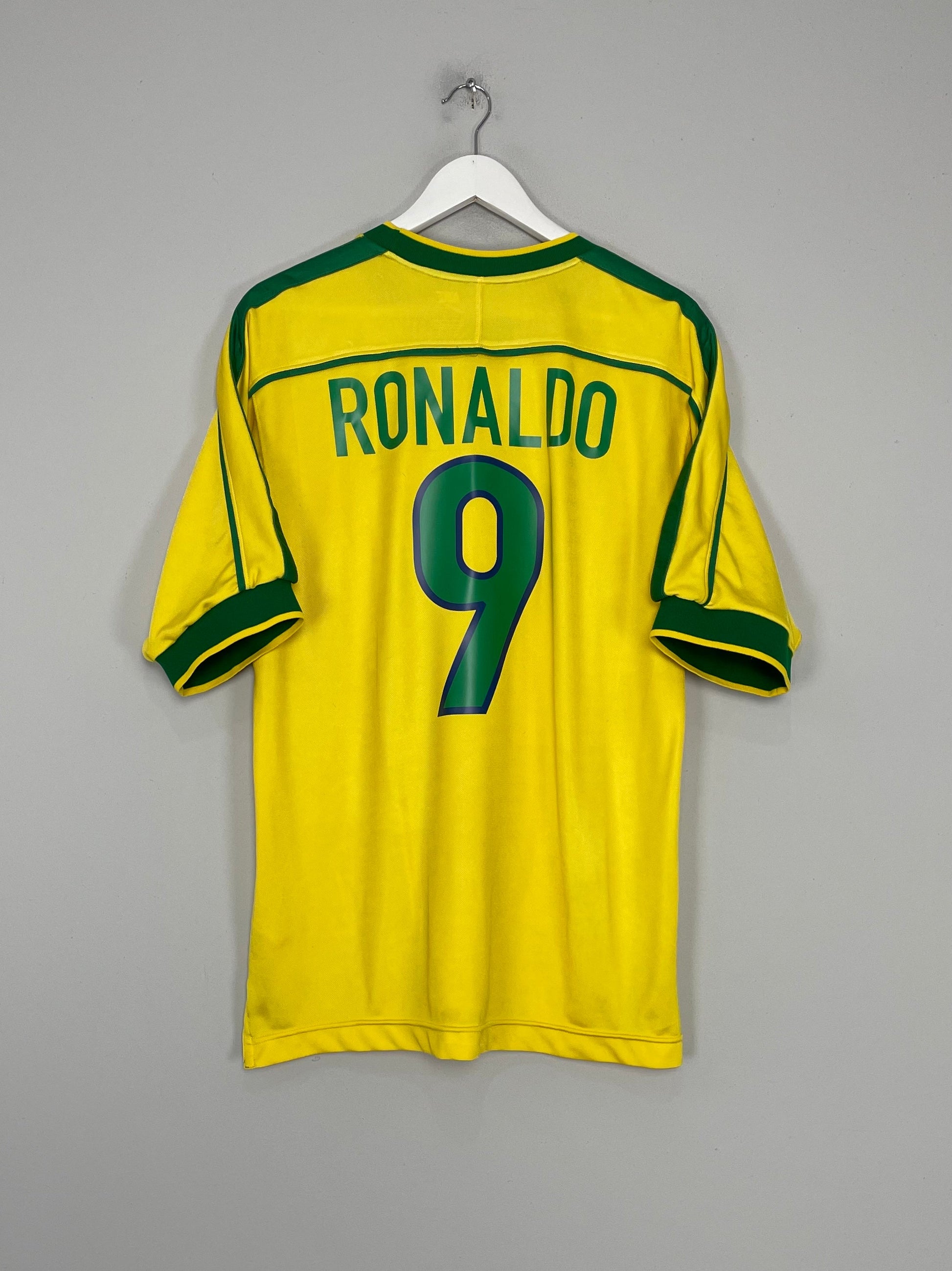 1998-00 Brazil home jersey (#9 RONALDO) - L