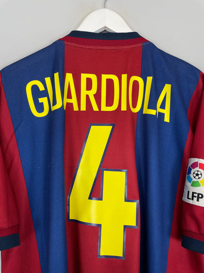 1998/00 BARCELONA GUARDIOLA #4 HOME SHIRT (L) NIKE